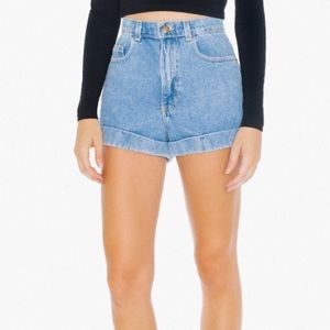 American Apparel denim high-waist cuff short